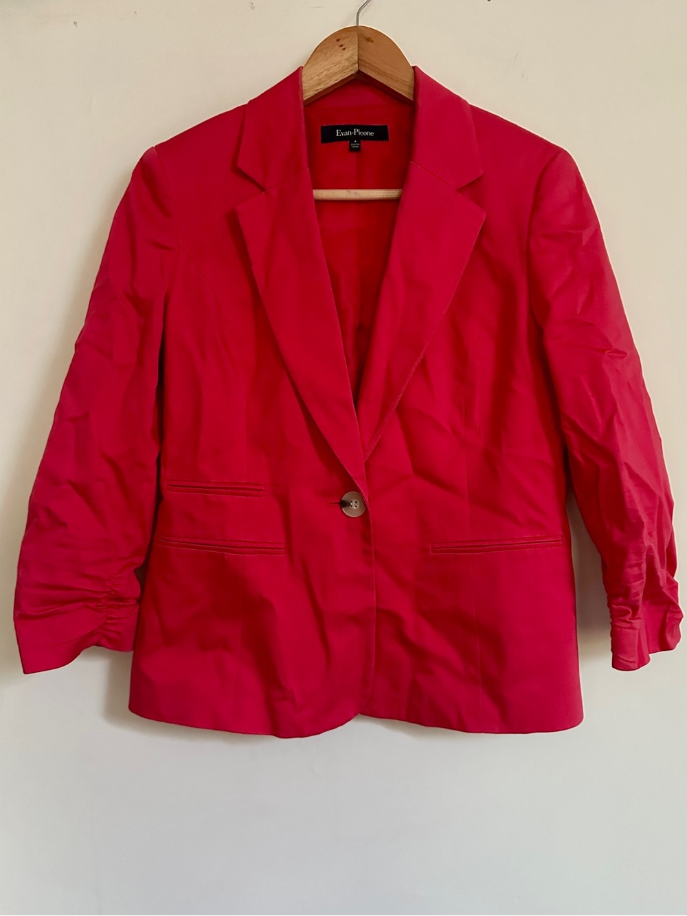 Evan Picone Red Single-Button Blazer
